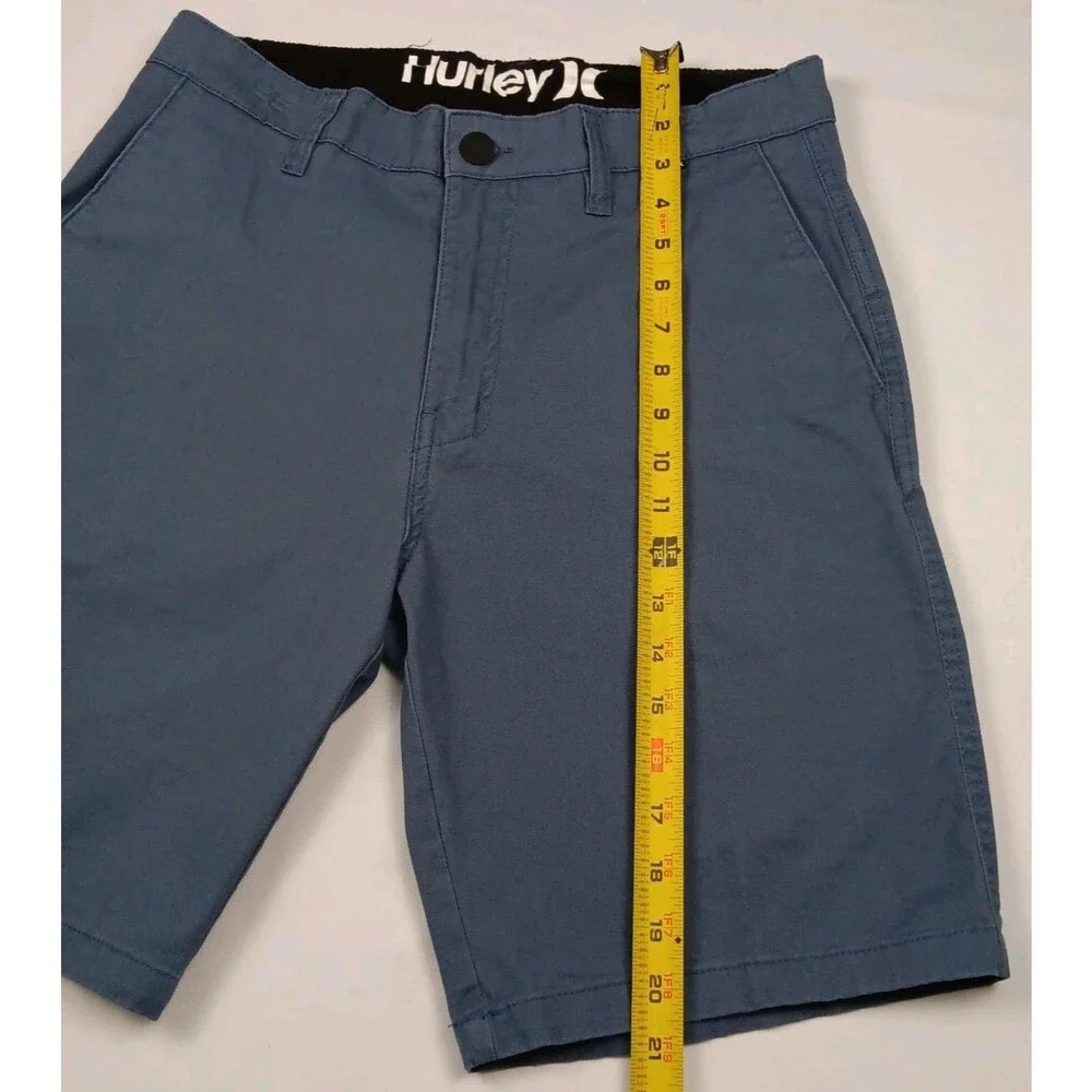 Hurley Mens Size 32 Slate Blue Chino Walk Shorts Flat Front Surf Casual
